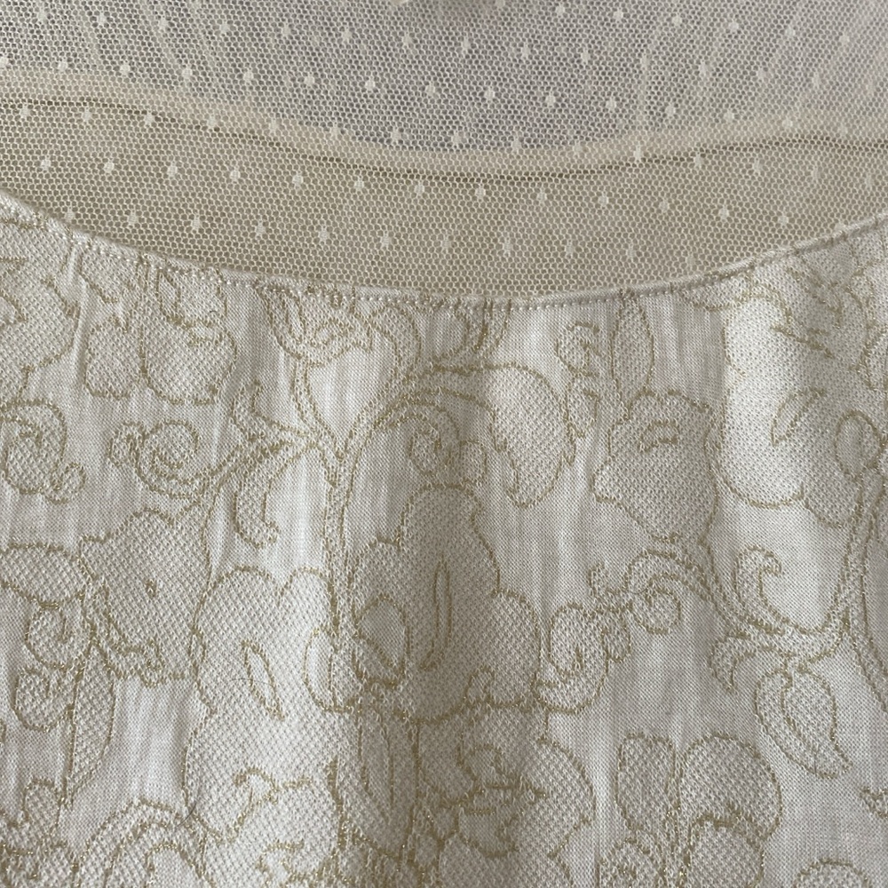 Elegant Cream Lace Design Sweater Dress / Blouse